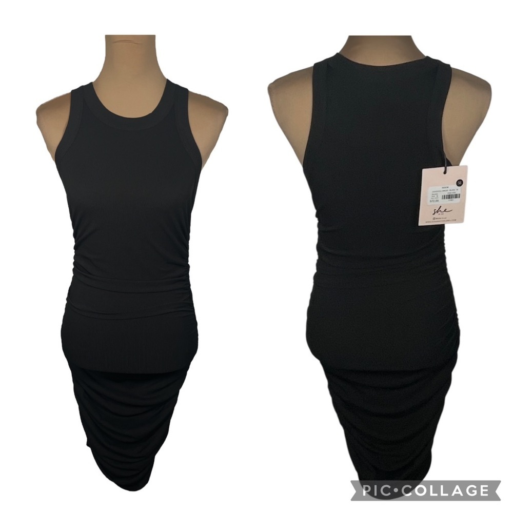 SHE IS US ~Elegant Black Sleeveless Dress NWT Medium‎